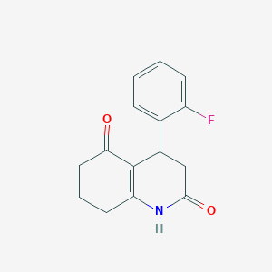 molecular formula C15H14FNO2 B4314583 4-(2-FLUOROPHENYL)-4,6,7,8-TETRAHYDRO-2,5(1H,3H)-QUINOLINEDIONE 