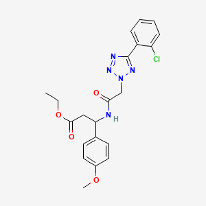 molecular formula C21H22ClN5O4 B4314585 ethyl 3-({[5-(2-chlorophenyl)-2H-tetrazol-2-yl]acetyl}amino)-3-(4-methoxyphenyl)propanoate 