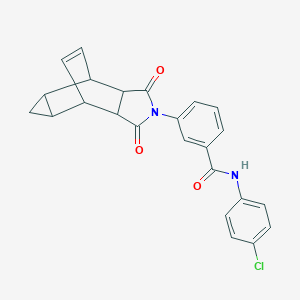 molecular formula C24H19ClN2O3 B431461 N-(4-chlorophenyl)-3-(1,3-dioxooctahydro-4,6-ethenocyclopropa[f]isoindol-2(1H)-yl)benzamide 