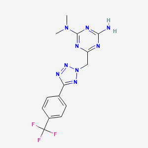 N,N-dimethyl-6-({5-[4-(trifluoromethyl)phenyl]-2H-tetrazol-2-yl}methyl)-1,3,5-triazine-2,4-diamine