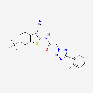 N-[3-CYANO-6-(2-METHYL-2-PROPANYL)-4,5,6,7-TETRAHYDRO-1-BENZOTHIOPHEN-2-YL]-2-[5-(2-METHYLPHENYL)-2H-TETRAZOL-2-YL]ACETAMIDE