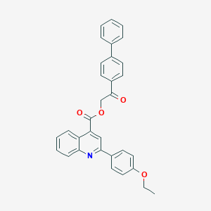 molecular formula C32H25NO4 B431465 2-[1,1'-Biphenyl]-4-yl-2-oxoethyl 2-(4-ethoxyphenyl)quinoline-4-carboxylate 