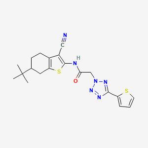 N-(6-TERT-BUTYL-3-CYANO-4,5,6,7-TETRAHYDRO-1-BENZOTHIOPHEN-2-YL)-2-[5-(THIOPHEN-2-YL)-2H-1,2,3,4-TETRAZOL-2-YL]ACETAMIDE