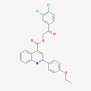 molecular formula C26H19Cl2NO4 B431468 2-(3,4-Dichlorophenyl)-2-oxoethyl 2-(4-ethoxyphenyl)quinoline-4-carboxylate 