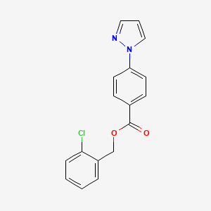 molecular formula C17H13ClN2O2 B4314683 (2-CHLOROPHENYL)METHYL 4-(1H-PYRAZOL-1-YL)BENZOATE 