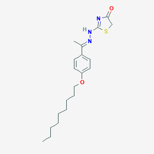 molecular formula C20H29N3O2S B431469 2-[(2E)-2-[1-(4-nonoxyphenyl)ethylidene]hydrazinyl]-1,3-thiazol-4-one 
