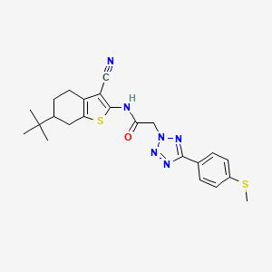 N-[3-CYANO-6-(2-METHYL-2-PROPANYL)-4,5,6,7-TETRAHYDRO-1-BENZOTHIOPHEN-2-YL]-2-{5-[4-(METHYLSULFANYL)PHENYL]-2H-TETRAZOL-2-YL}ACETAMIDE