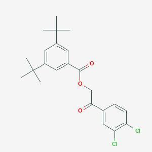 molecular formula C23H26Cl2O3 B431470 2-(3,4-Dichlorophenyl)-2-oxoethyl 3,5-ditert-butylbenzoate 