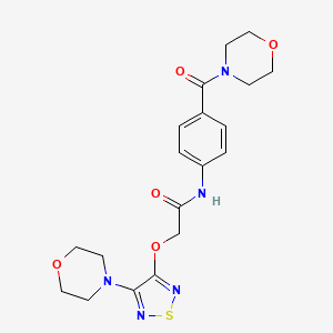 molecular formula C19H23N5O5S B4314702 2-{[4-(MORPHOLIN-4-YL)-1,2,5-THIADIAZOL-3-YL]OXY}-N-[4-(MORPHOLINE-4-CARBONYL)PHENYL]ACETAMIDE 