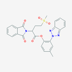 molecular formula C26H22N4O6S B431471 2-(2H-1,2,3-benzotriazol-2-yl)-4-methylphenyl 2-(1,3-dioxo-1,3-dihydro-2H-isoindol-2-yl)-4-(methylsulfonyl)butanoate 