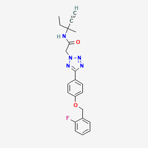 molecular formula C22H22FN5O2 B4314718 2-(5-{4-[(2-FLUOROBENZYL)OXY]PHENYL}-2H-TETRAZOL-2-YL)-N-(3-METHYL-1-PENTYN-3-YL)ACETAMIDE 