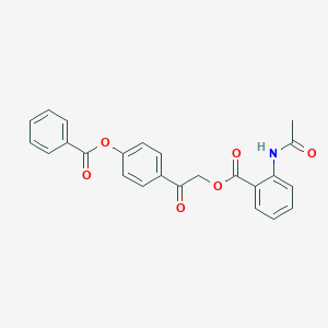 molecular formula C24H19NO6 B431472 2-[4-(Benzoyloxy)phenyl]-2-oxoethyl 2-(acetylamino)benzoate 