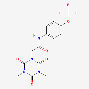 2-(3,5-dimethyl-2,4,6-trioxo-1,3,5-triazinan-1-yl)-N-[4-(trifluoromethoxy)phenyl]acetamide