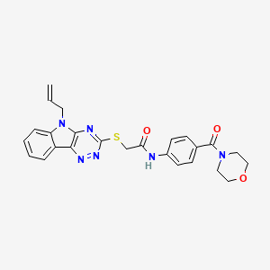 molecular formula C25H24N6O3S B4314739 N-[4-(MORPHOLINE-4-CARBONYL)PHENYL]-2-{[5-(PROP-2-EN-1-YL)-5H-[1,2,4]TRIAZINO[5,6-B]INDOL-3-YL]SULFANYL}ACETAMIDE 