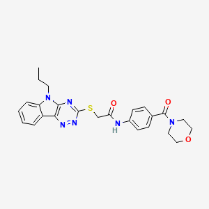 N-[4-(4-MORPHOLINYLCARBONYL)PHENYL]-2-[(5-PROPYL-5H-[1,2,4]TRIAZINO[5,6-B]INDOL-3-YL)SULFANYL]ACETAMIDE