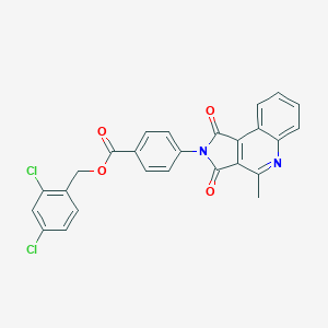molecular formula C26H16Cl2N2O4 B431476 2,4-dichlorobenzyl 4-(4-methyl-1,3-dioxo-1,3-dihydro-2H-pyrrolo[3,4-c]quinolin-2-yl)benzoate CAS No. 664968-28-9
