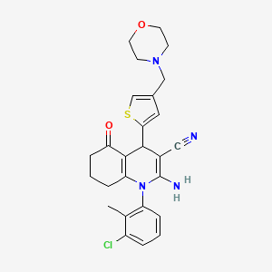 molecular formula C26H27ClN4O2S B4314772 2-AMINO-1-(3-CHLORO-2-METHYLPHENYL)-4-[4-(MORPHOLINOMETHYL)-2-THIENYL]-5-OXO-1,4,5,6,7,8-HEXAHYDRO-3-QUINOLINECARBONITRILE 