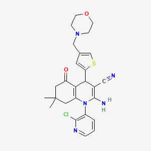 molecular formula C26H28ClN5O2S B4314782 2-AMINO-1-(2-CHLORO-3-PYRIDYL)-7,7-DIMETHYL-4-[4-(MORPHOLINOMETHYL)-2-THIENYL]-5-OXO-1,4,5,6,7,8-HEXAHYDRO-3-QUINOLINECARBONITRILE 