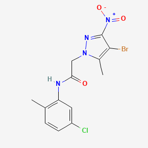 2-(4-bromo-5-methyl-3-nitro-1H-pyrazol-1-yl)-N-(5-chloro-2-methylphenyl)acetamide