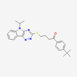 1-(4-tert-butylphenyl)-4-{[5-(propan-2-yl)-5H-[1,2,4]triazino[5,6-b]indol-3-yl]sulfanyl}butan-1-one