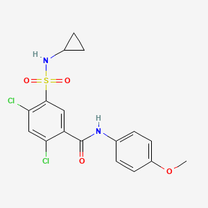 molecular formula C17H16Cl2N2O4S B4314807 2,4-dichloro-5-(cyclopropylsulfamoyl)-N-(4-methoxyphenyl)benzamide 