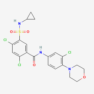 molecular formula C20H20Cl3N3O4S B4314810 2,4-DICHLORO-N-[3-CHLORO-4-(4-MORPHOLINYL)PHENYL]-5-(CYCLOPROPYLSULFAMOYL)BENZAMIDE 