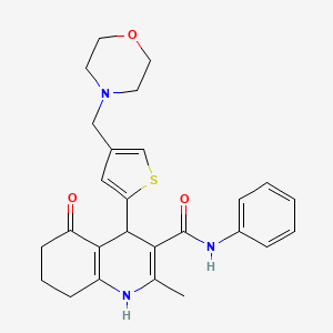 molecular formula C26H29N3O3S B4314823 2-METHYL-4-[4-(MORPHOLINOMETHYL)-2-THIENYL]-5-OXO-N-PHENYL-1,4,5,6,7,8-HEXAHYDRO-3-QUINOLINECARBOXAMIDE 