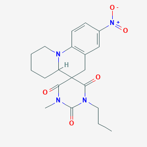 molecular formula C20H24N4O5 B4314849 1'-methyl-8-nitro-3'-propyl-2,3,4,4a-tetrahydro-1H,2'H,6H-spiro[pyrido[1,2-a]quinoline-5,5'-pyrimidine]-2',4',6'(1'H,3'H)-trione 