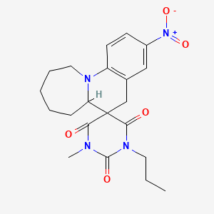 1'-methyl-3-nitro-3'-propyl-6a,7,8,9,10,11-hexahydro-2'H,5H-spiro[azepino[1,2-a]quinoline-6,5'-pyrimidine]-2',4',6'(1'H,3'H)-trione