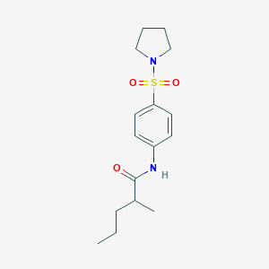 molecular formula C16H24N2O3S B431486 2-methyl-N-[4-(pyrrolidin-1-ylsulfonyl)phenyl]pentanamide 