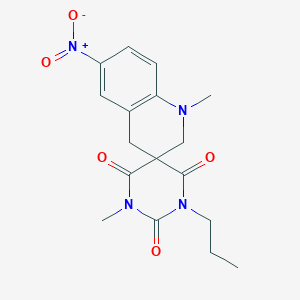 1,1'-dimethyl-6'-nitro-3-propyl-1',4'-dihydro-2H,2'H-spiro[pyrimidine-5,3'-quinoline]-2,4,6(1H,3H)-trione