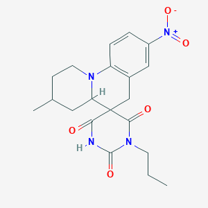 molecular formula C20H24N4O5 B4314872 3-methyl-8-nitro-1'-propyl-2,3,4,4a-tetrahydro-1H,2'H,6H-spiro[pyrido[1,2-a]quinoline-5,5'-pyrimidine]-2',4',6'(1'H,3'H)-trione 