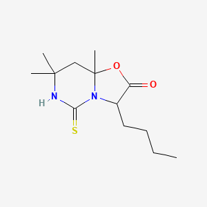 3-butyl-7,7,8a-trimethyl-5-thioxotetrahydro-5H-[1,3]oxazolo[3,2-c]pyrimidin-2(3H)-one