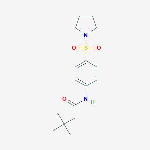 molecular formula C16H24N2O3S B431488 3,3-dimethyl-N-[4-(pyrrolidin-1-ylsulfonyl)phenyl]butanamide CAS No. 510736-60-4