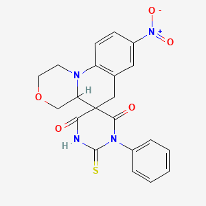 8-nitro-1'-phenyl-2'-thioxo-1,2,4,4a-tetrahydro-2'H,6H-spiro[1,4-oxazino[4,3-a]quinoline-5,5'-pyrimidine]-4',6'(1'H,3'H)-dione