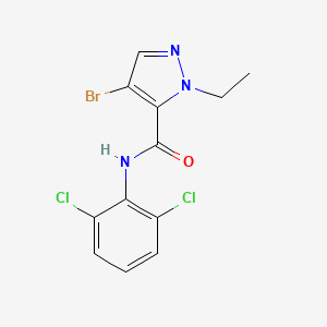 molecular formula C12H10BrCl2N3O B4314888 4-bromo-N-(2,6-dichlorophenyl)-1-ethyl-1H-pyrazole-5-carboxamide 