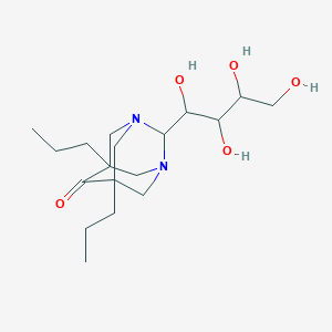 molecular formula C18H32N2O5 B431490 5,7-Dipropyl-2-(1,2,3,4-tetrahydroxybutyl)-1,3-diazatricyclo[3.3.1.1~3,7~]decan-6-one CAS No. 1008091-89-1