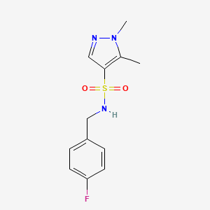 N-[(4-FLUOROPHENYL)METHYL]-15-DIMETHYL-1H-PYRAZOLE-4-SULFONAMIDE