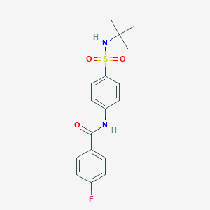 molecular formula C17H19FN2O3S B431493 N-[4-(tert-butylsulfamoyl)phenyl]-4-fluorobenzamide 