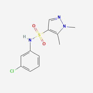 molecular formula C11H12ClN3O2S B4314945 N-(3-CHLOROPHENYL)-15-DIMETHYL-1H-PYRAZOLE-4-SULFONAMIDE 