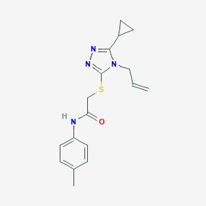 molecular formula C17H20N4OS B431495 2-[(4-allyl-5-cyclopropyl-4H-1,2,4-triazol-3-yl)sulfanyl]-N-(4-methylphenyl)acetamide CAS No. 433232-48-5