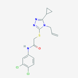 molecular formula C16H16Cl2N4OS B431496 2-[(4-allyl-5-cyclopropyl-4H-1,2,4-triazol-3-yl)sulfanyl]-N-(3,4-dichlorophenyl)acetamide CAS No. 431993-38-3
