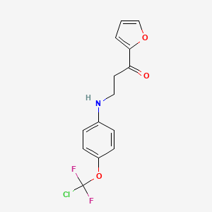 molecular formula C14H12ClF2NO3 B4314965 3-{4-[CHLORO(DIFLUORO)METHOXY]ANILINO}-1-(2-FURYL)-1-PROPANONE 