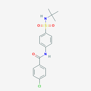molecular formula C17H19ClN2O3S B431497 N-[4-(tert-butylsulfamoyl)phenyl]-4-chlorobenzamide 