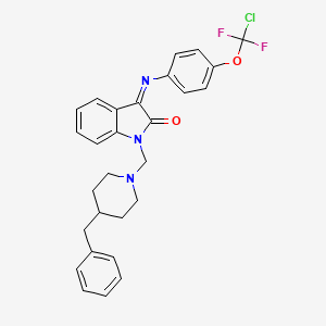 molecular formula C28H26ClF2N3O2 B4315008 1-[(4-BENZYLPIPERIDINO)METHYL]-3-({4-[CHLORO(DIFLUORO)METHOXY]PHENYL}IMINO)-1H-INDOL-2-ONE 