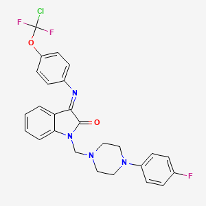 molecular formula C26H22ClF3N4O2 B4315012 3-({4-[CHLORO(DIFLUORO)METHOXY]PHENYL}IMINO)-1-{[4-(4-FLUOROPHENYL)PIPERAZINO]METHYL}-1H-INDOL-2-ONE 