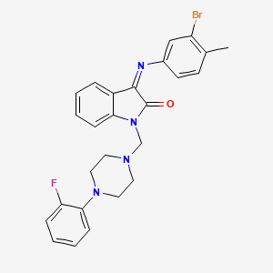 3-[(3-BROMO-4-METHYLPHENYL)IMINO]-1-{[4-(2-FLUOROPHENYL)PIPERAZINO]METHYL}-1H-INDOL-2-ONE