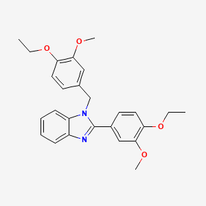 molecular formula C26H28N2O4 B4315034 1-(4-ETHOXY-3-METHOXYBENZYL)-2-(4-ETHOXY-3-METHOXYPHENYL)-1H-1,3-BENZIMIDAZOLE 