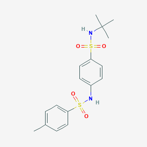 molecular formula C17H22N2O4S2 B431504 N-[4-(tert-butylsulfamoyl)phenyl]-4-methylbenzenesulfonamide 