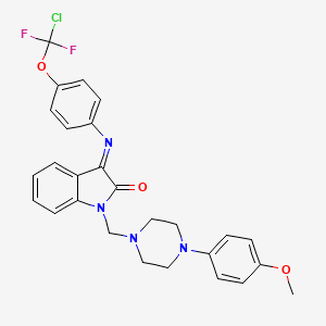 molecular formula C27H25ClF2N4O3 B4315045 3-({4-[CHLORO(DIFLUORO)METHOXY]PHENYL}IMINO)-1-{[4-(4-METHOXYPHENYL)PIPERAZINO]METHYL}-1H-INDOL-2-ONE 